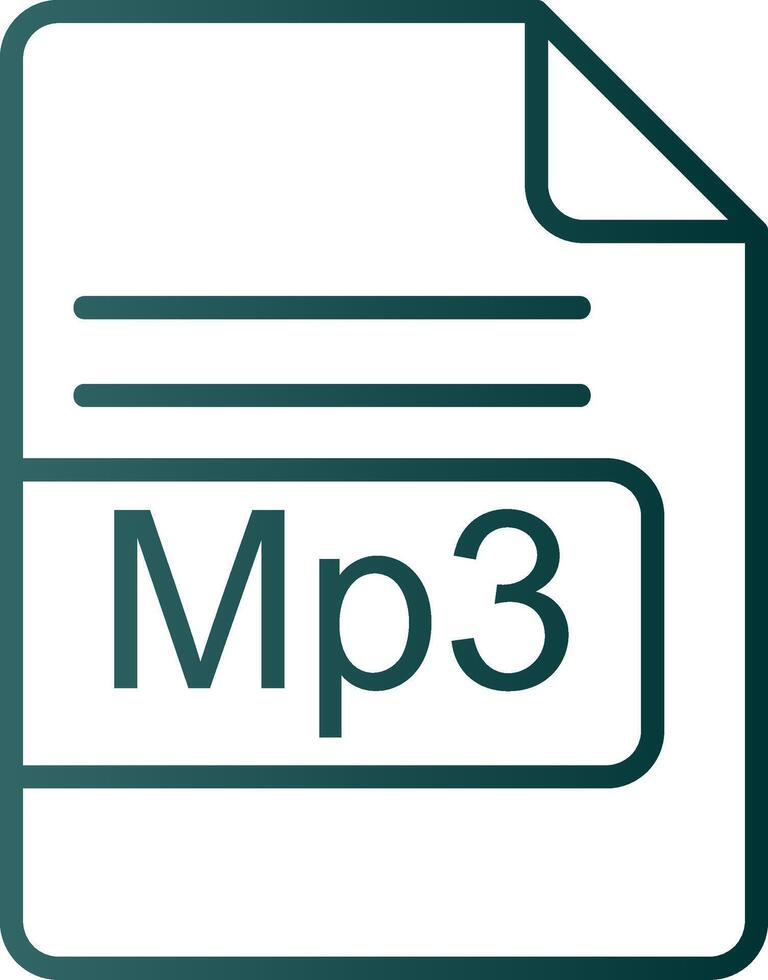 mp3 Datei Format Linie Gradient Symbol vektor