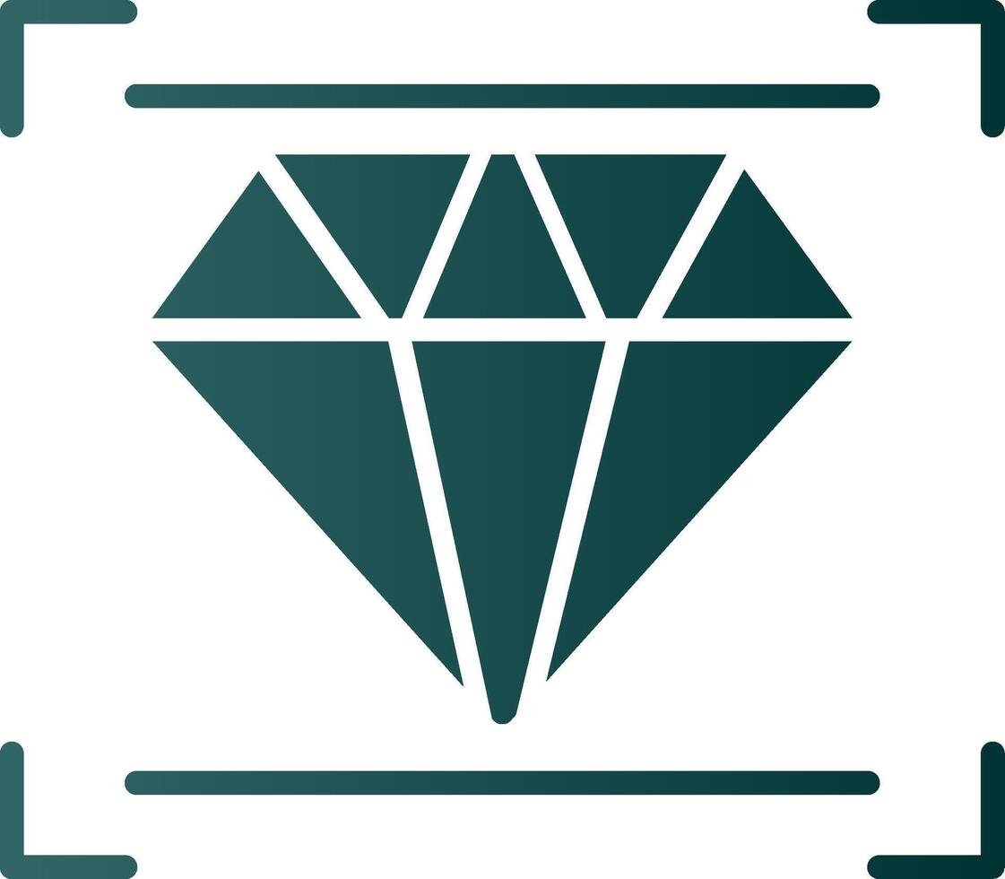 Diamant-Glyphen-Verlaufssymbol vektor