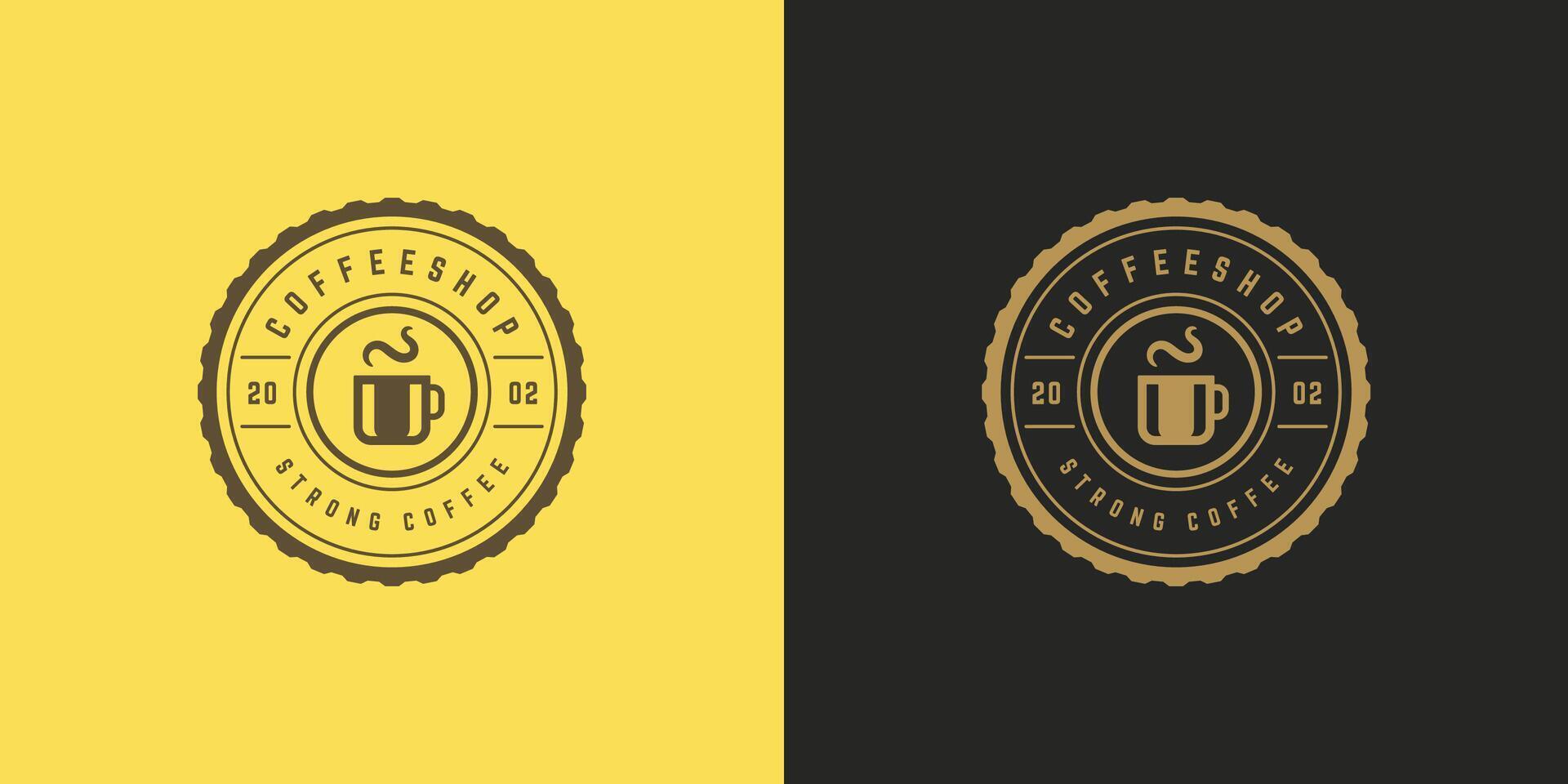 Kaffee oder Tee Geschäft Logo Vorlage Illustration mit Bohne Silhouette gut zum Cafe Abzeichen Design und Speisekarte Dekoration vektor