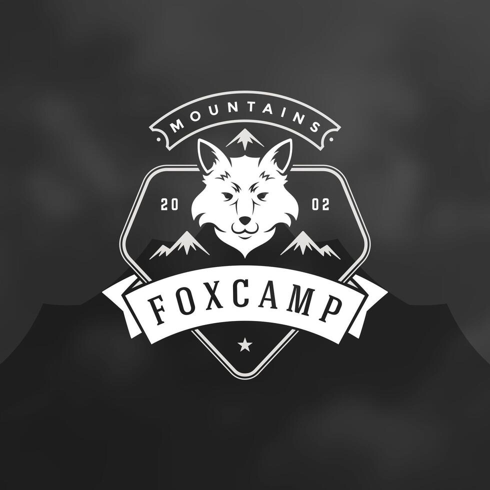 Wald Camping Logo Emblem Illustration. vektor