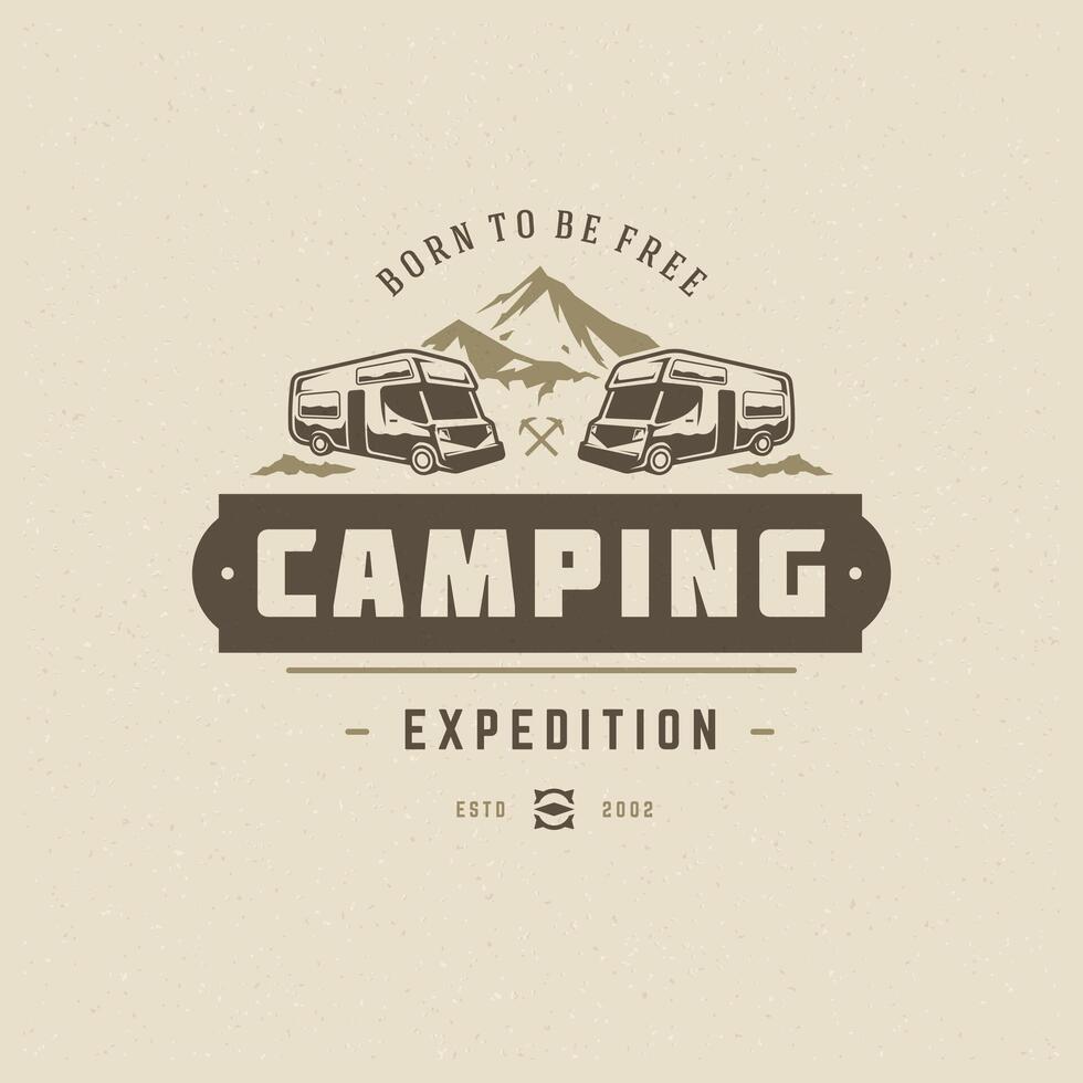 Camping Logo Emblem Illustration. vektor