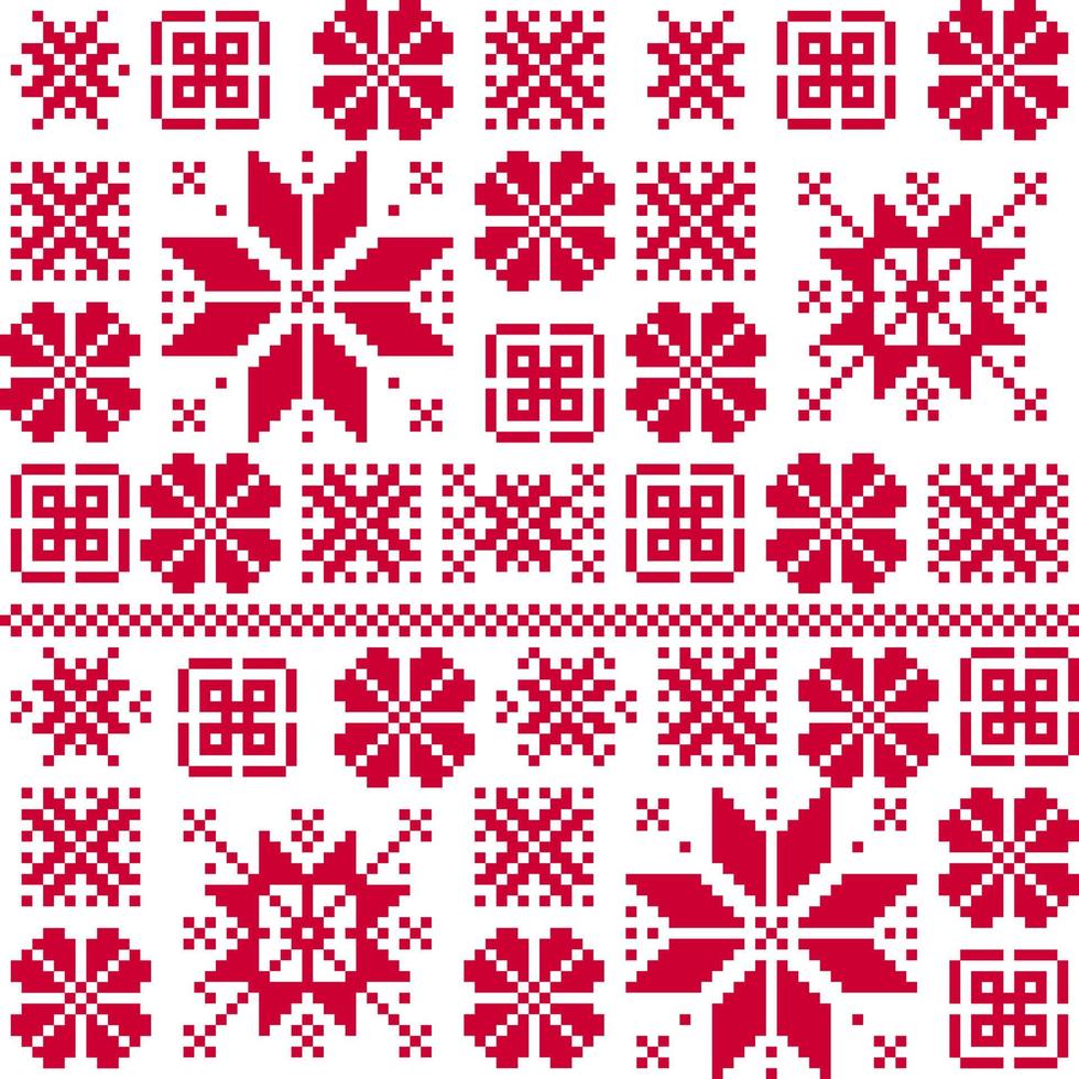 finnische nahtlose Muster. roter Weihnachtsdruck für Kleidung. vektor