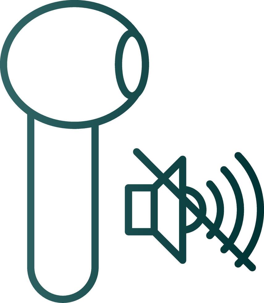 Symbol für den Verlauf der Ohrhörerlinie vektor
