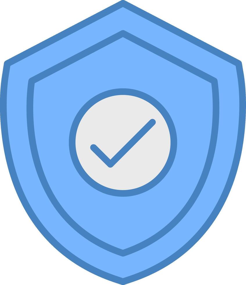 Schutz Linie gefüllt Blau Symbol vektor