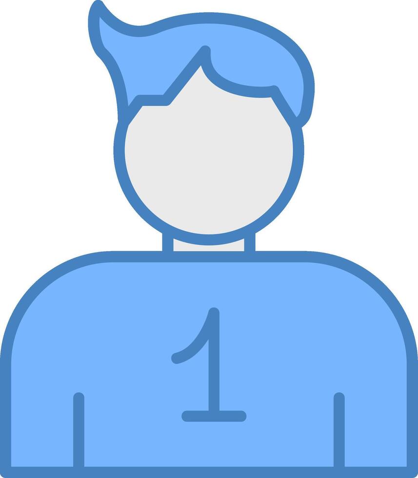 spelare linje fylld blå ikon vektor