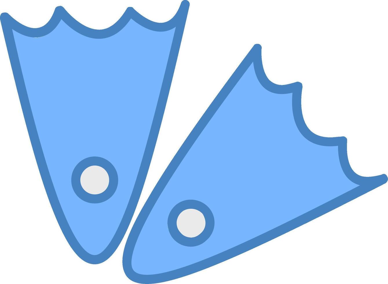 Flossen Linie gefüllt Blau Symbol vektor