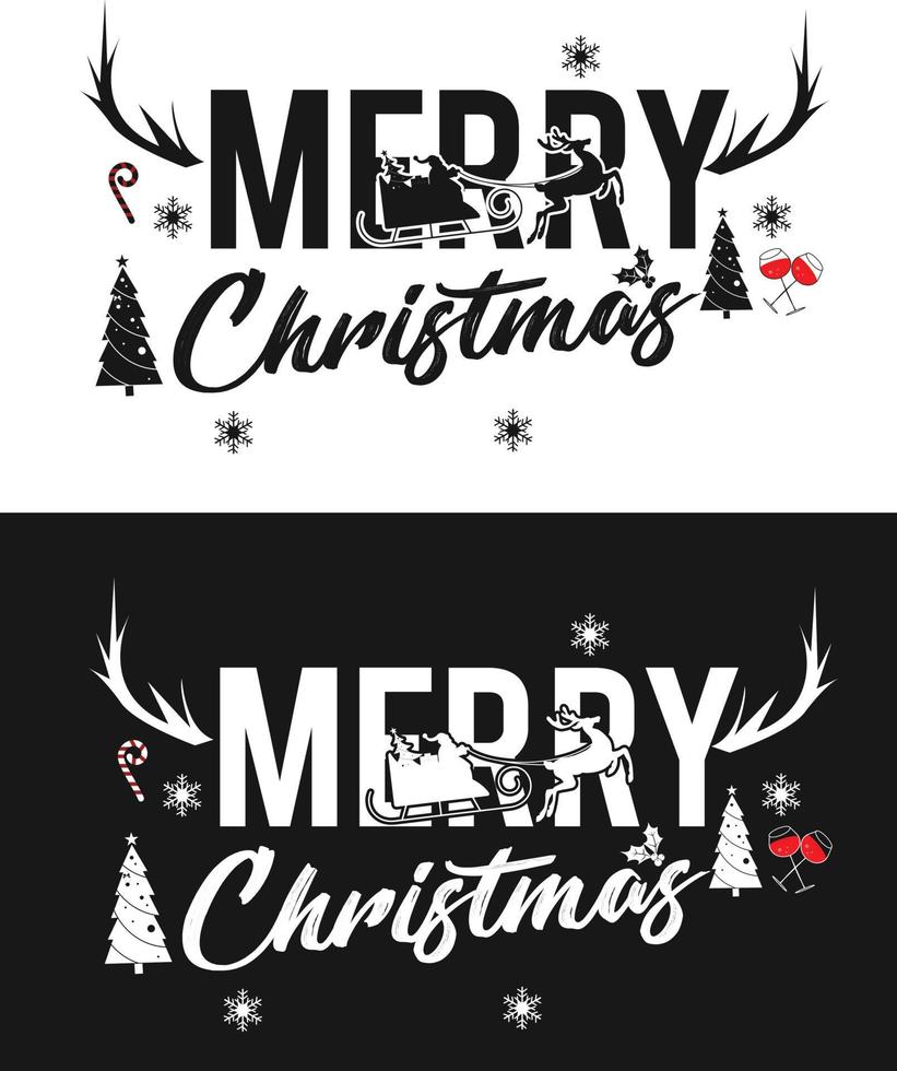 Weihnachten und Neujahr Typografie T-Shirt Design. Es kann auf T-Shirts, Tassen, Posterkarten und vielem mehr verwendet werden. vektor