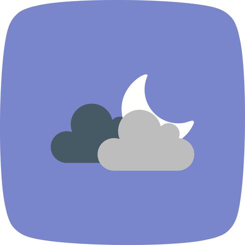 Cloud and Moon Vector Icon