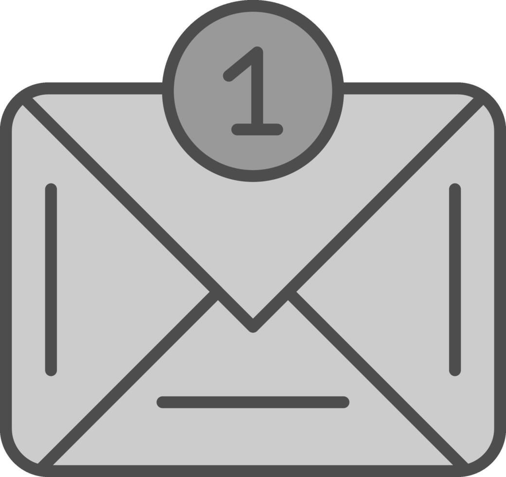 Email Linie gefüllt Graustufen Symbol Design vektor