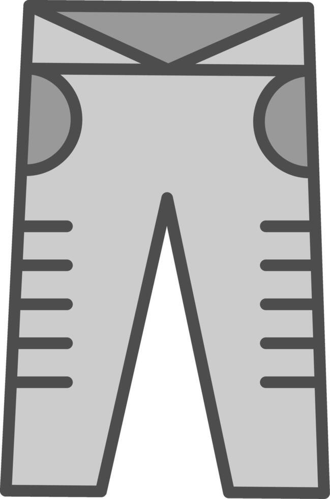 Jean Linie gefüllt Graustufen Symbol Design vektor
