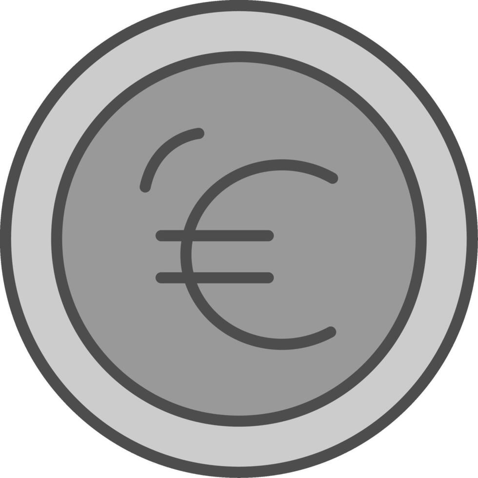 Euro Linie gefüllt Graustufen Symbol Design vektor
