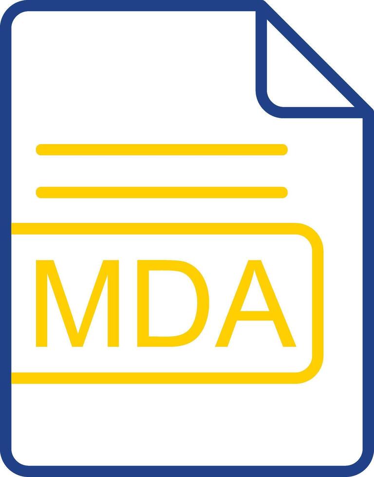 mda Datei Format Linie zwei Farbe Symbol Design vektor