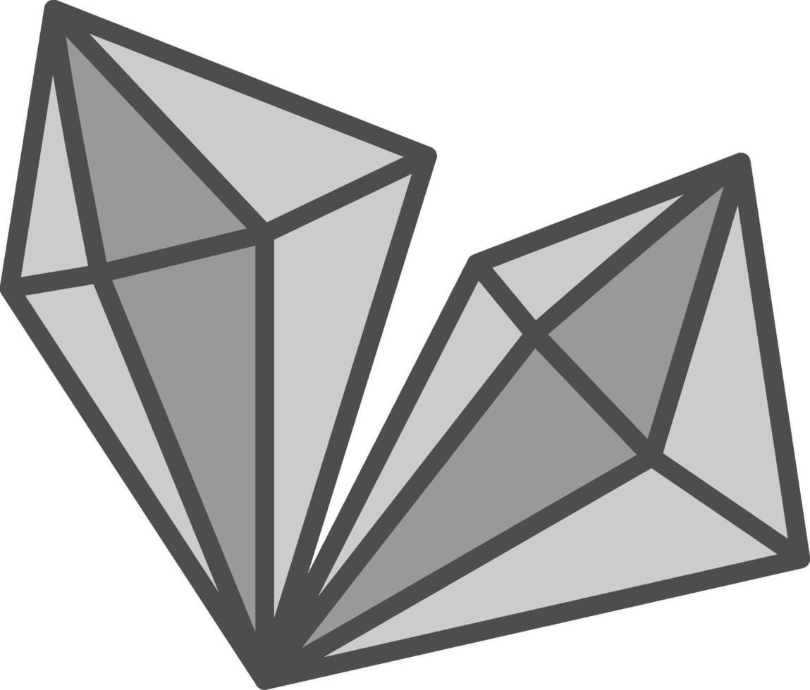 kristall linje fylld gråskale ikon design vektor