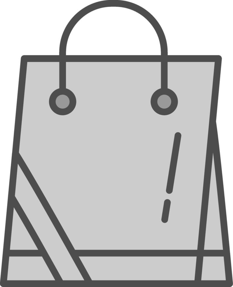 Einkaufen Tasche Linie gefüllt Graustufen Symbol Design vektor