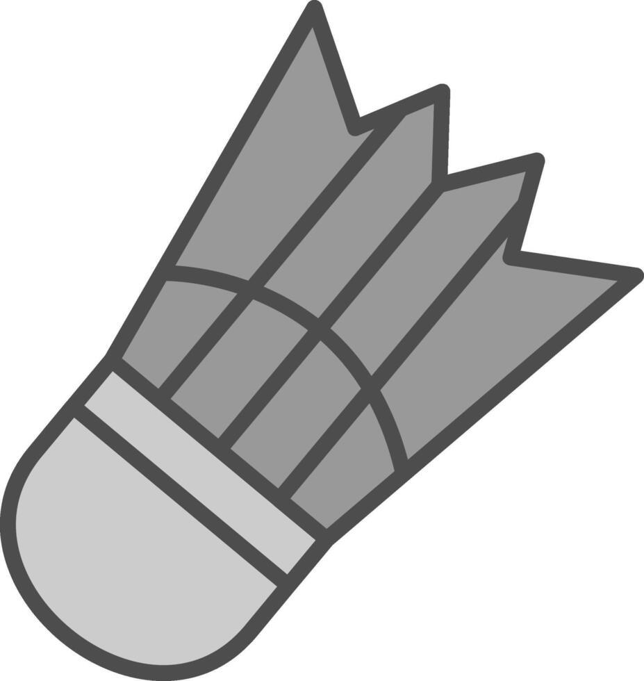 Badminton Spiel Linie gefüllt Graustufen Symbol Design vektor