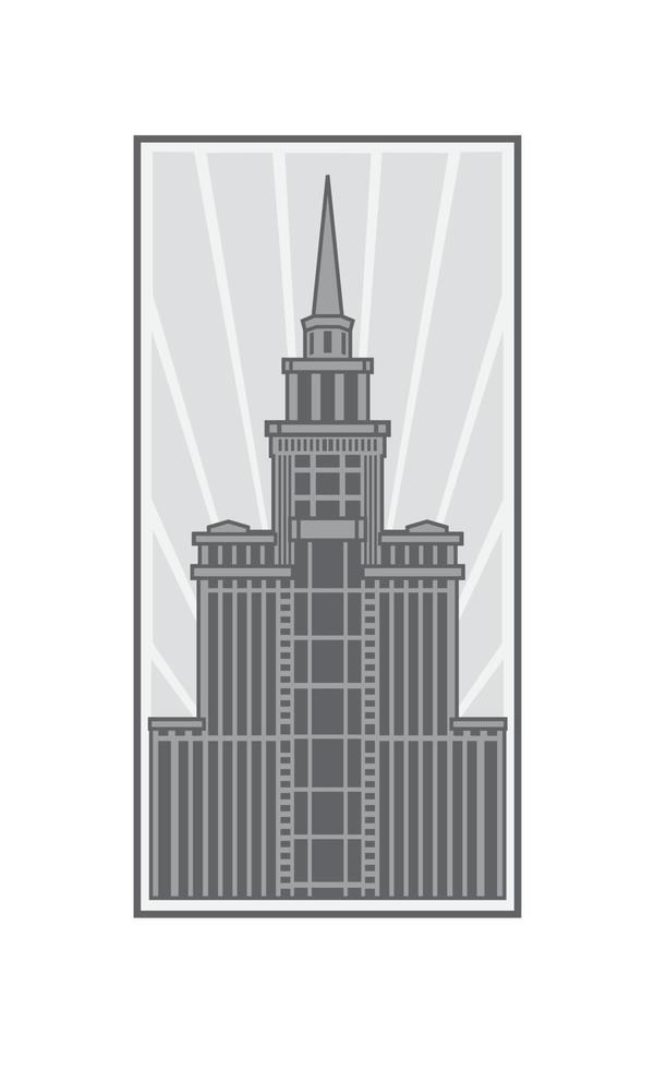 illustration av en skyskrapa. vektor. höghus logotyp för ett byggföretag. vektor