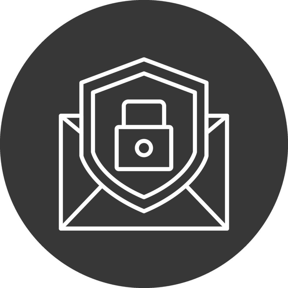 e-post skydd linje omvänd ikon design vektor