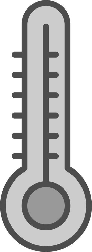 Thermometer Linie gefüllt Graustufen Symbol Design vektor