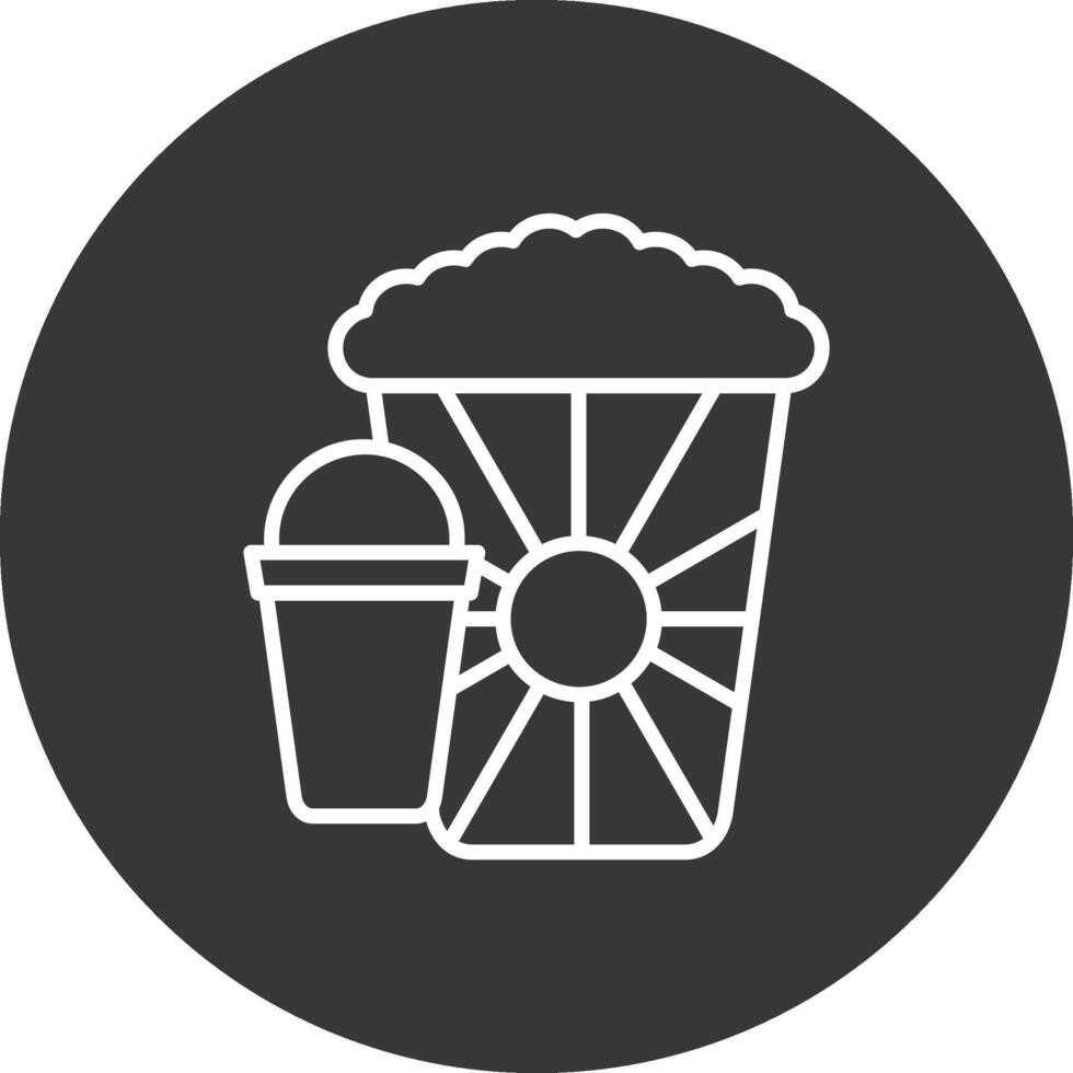 popcorn linje omvänd ikon design vektor