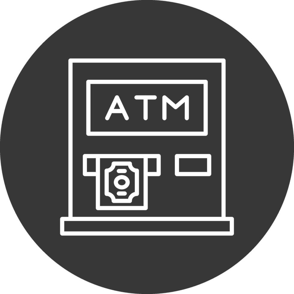 Geldautomat Maschine Linie invertiert Symbol Design vektor