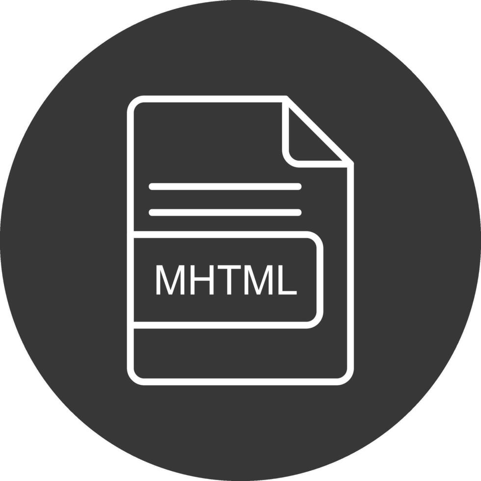 mhtml Datei Format Linie invertiert Symbol Design vektor