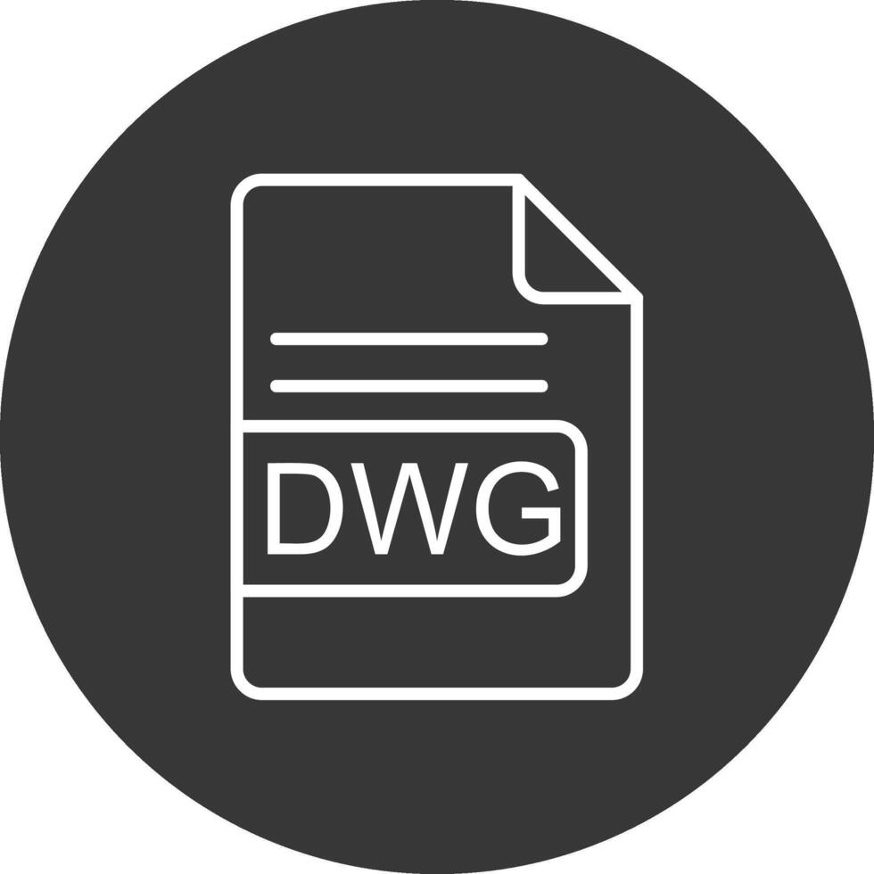 dwg fil formatera linje omvänd ikon design vektor