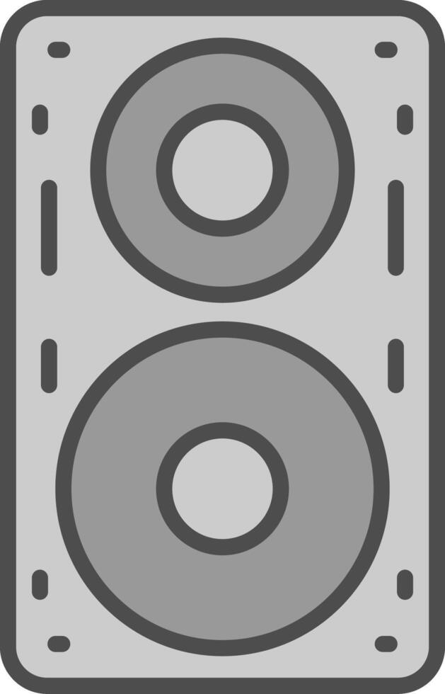 Lautsprecher Linie gefüllt Graustufen Symbol Design vektor