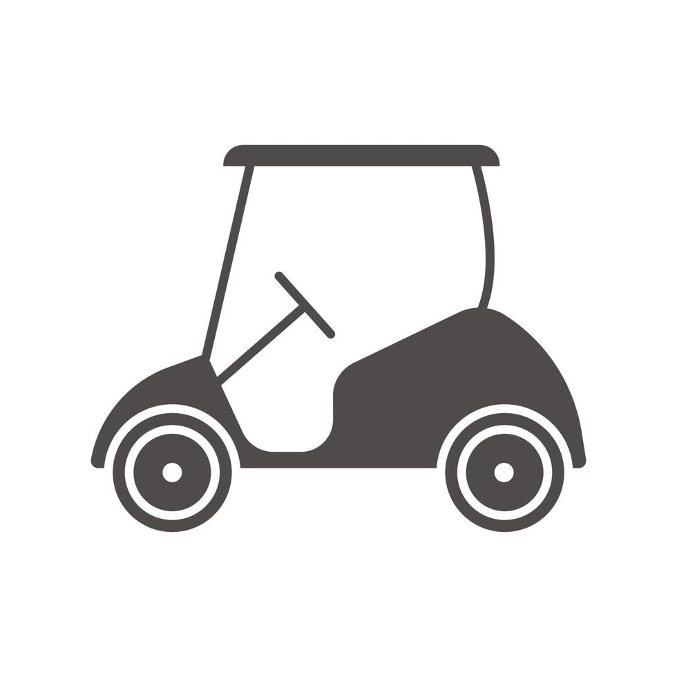 golfbil ikon. siluett symbol. negativt utrymme. vektor isolerade illustration