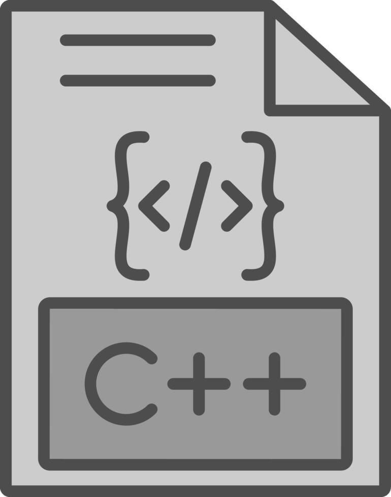 c Linie gefüllt Graustufen Symbol Design vektor