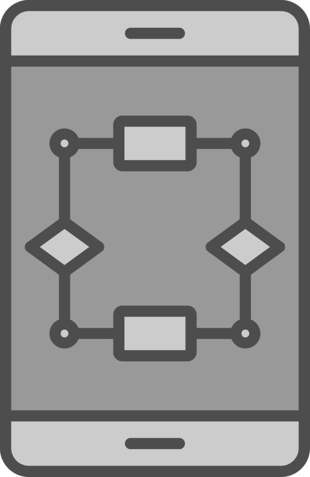 Algorithmus Linie gefüllt Graustufen Symbol Design vektor