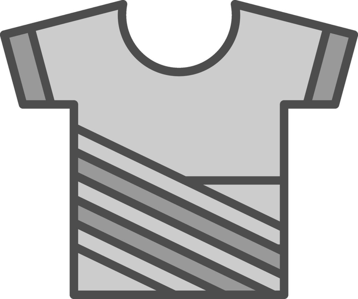 Hemd Linie gefüllt Graustufen Symbol Design vektor