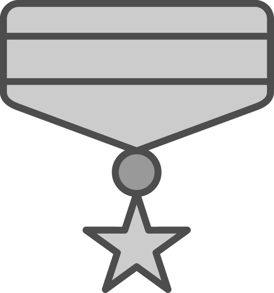 medalj linje fylld gråskale ikon design vektor