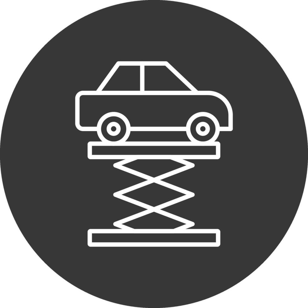 Auto Jack Linie invertiert Symbol Design vektor