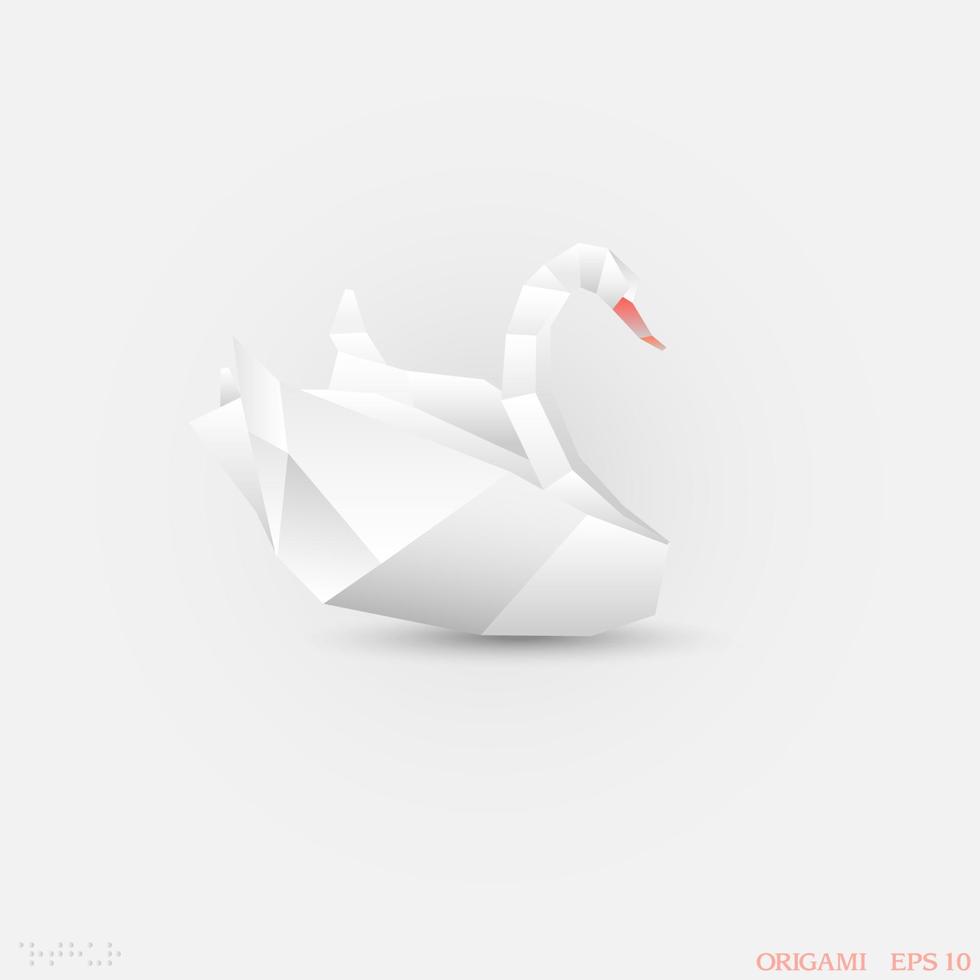 Origami weißer Schwan vektor