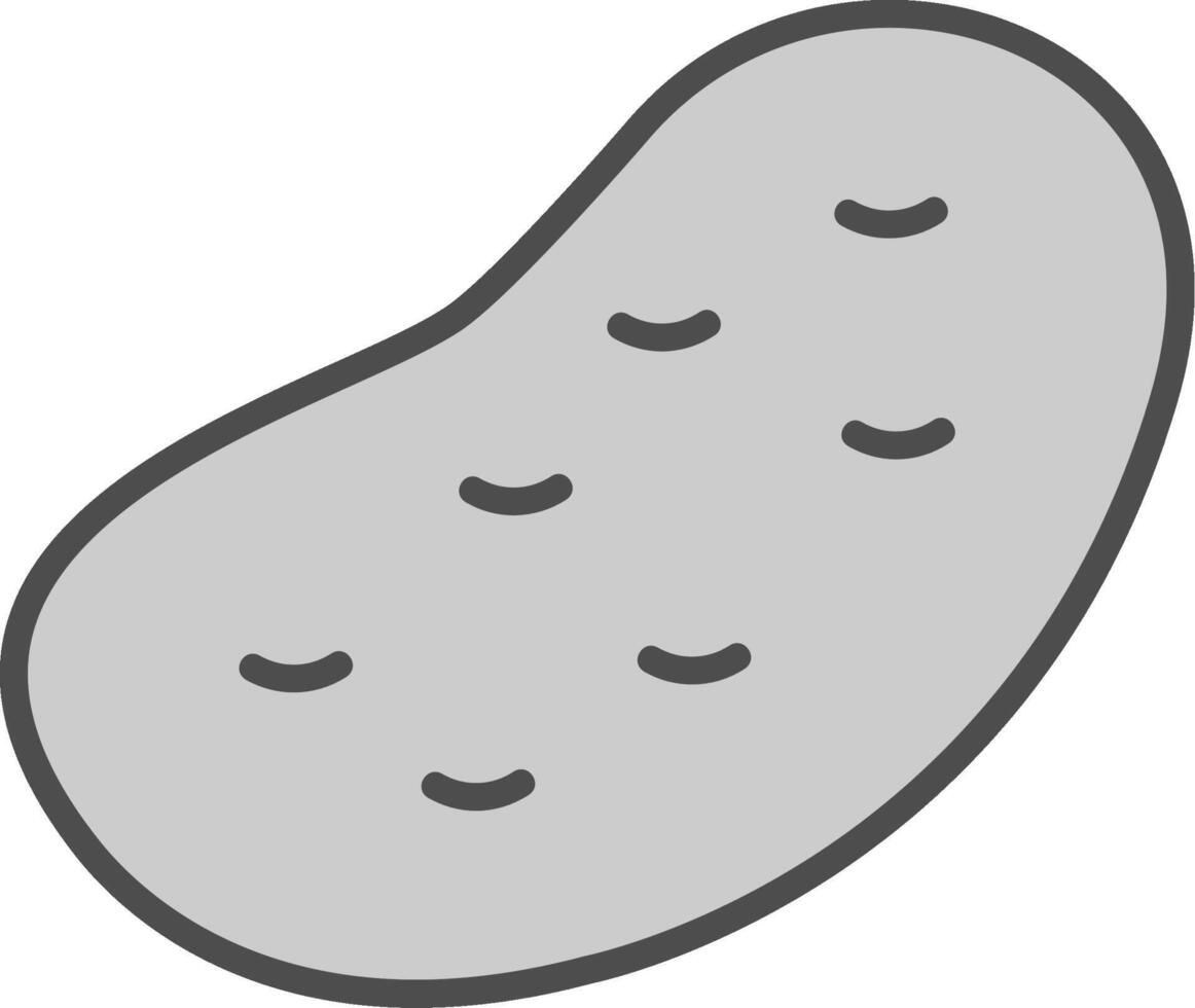 potatis linje fylld gråskale ikon design vektor