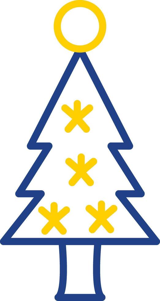 Weihnachten Baum Linie zwei Farbe Symbol Design vektor