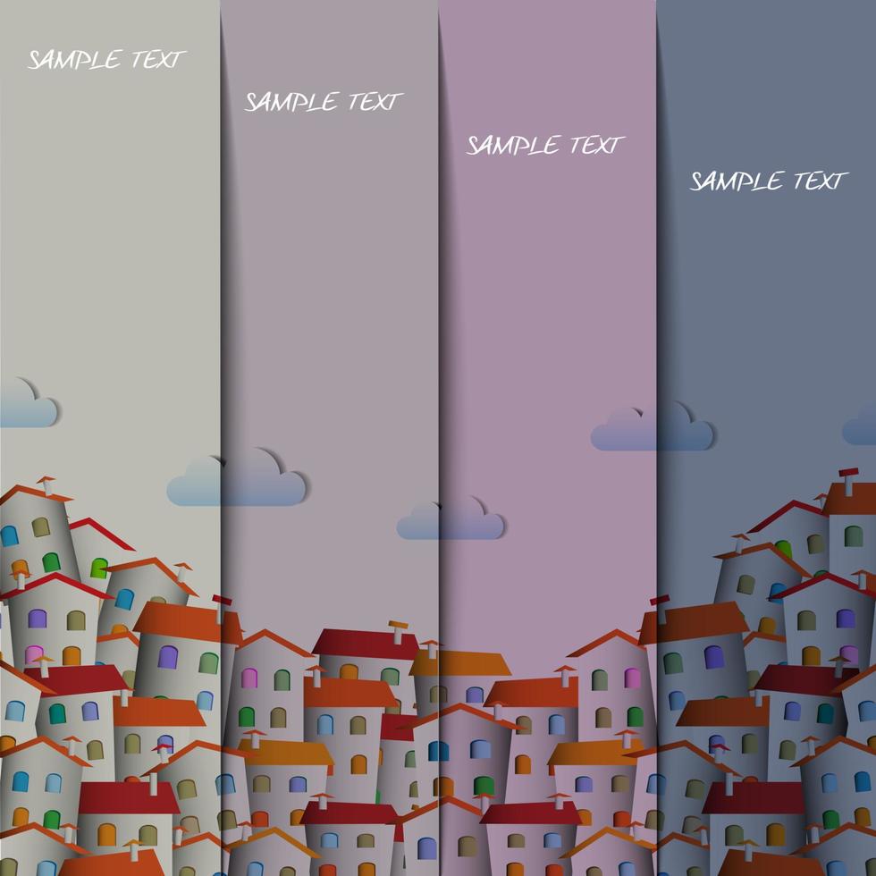 layoutdesign med färgglad stad vektor