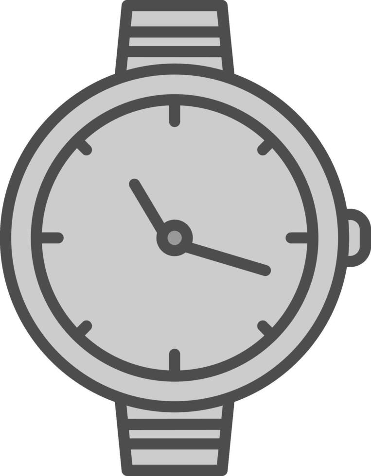 Uhr Linie gefüllt Graustufen Symbol Design vektor