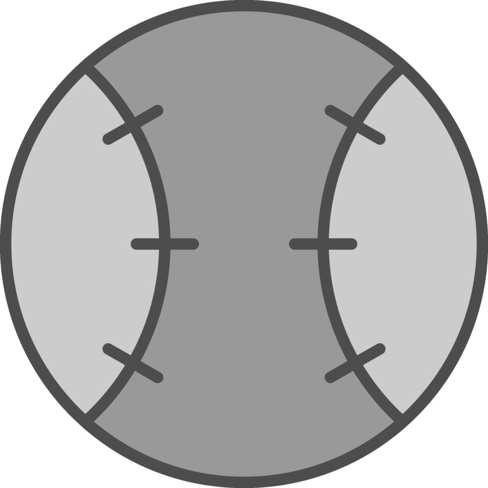 Baseball Linie gefüllt Graustufen Symbol Design vektor