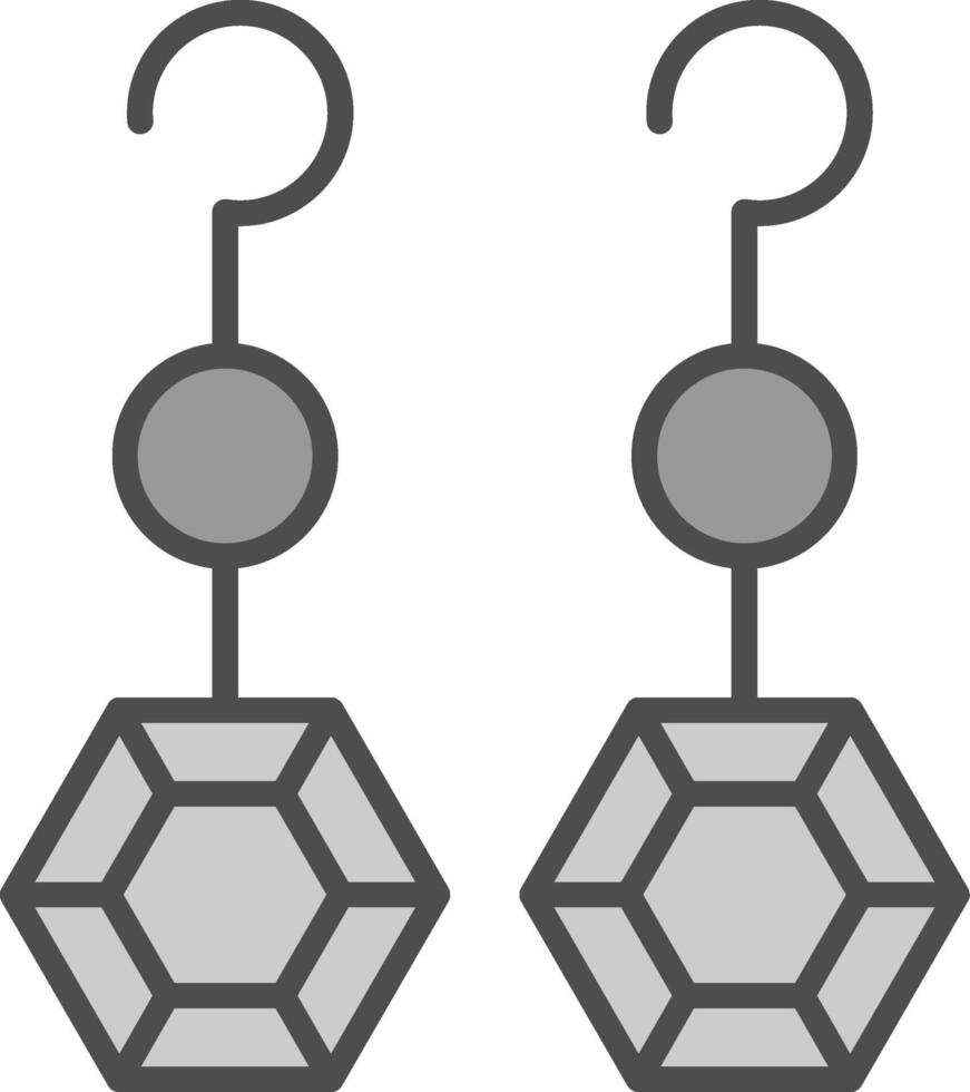 Ohrringe Linie gefüllt Graustufen Symbol Design vektor