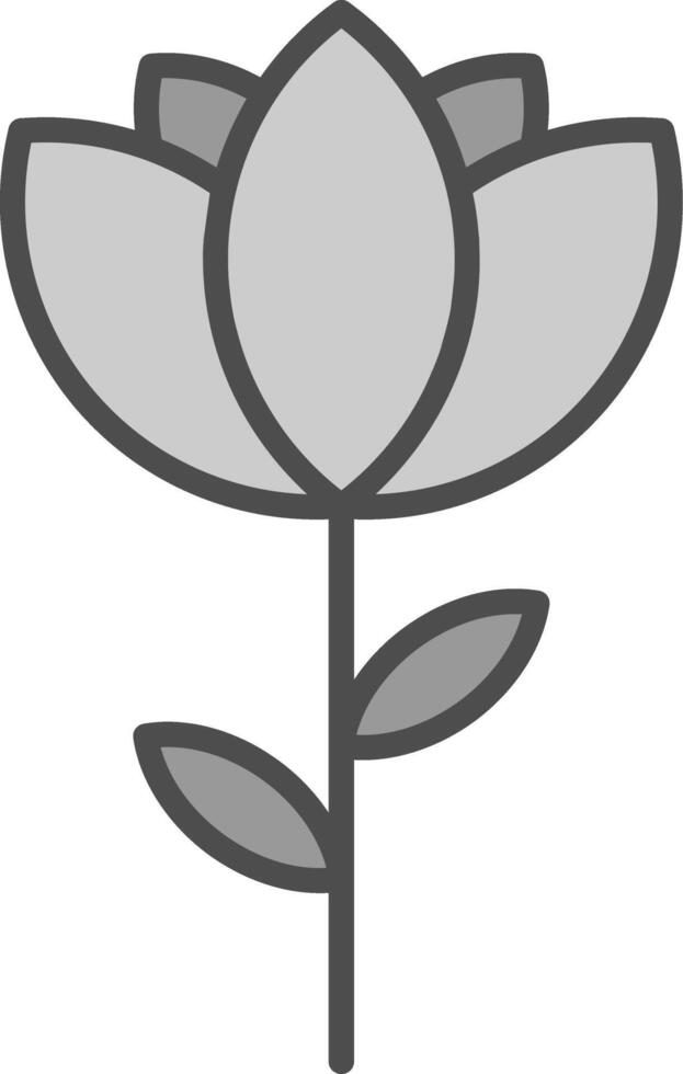 Blume Linie gefüllt Graustufen Symbol Design vektor