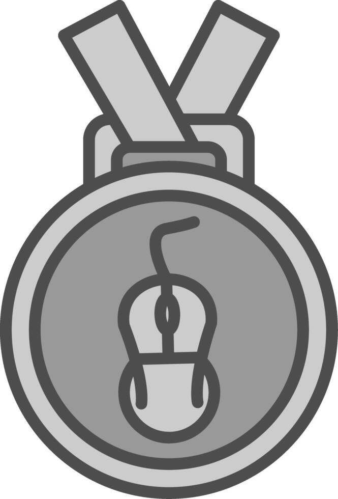 medalj linje fylld gråskale ikon design vektor