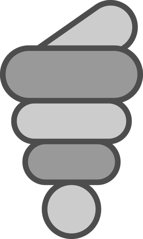 Muschel Schale Linie gefüllt Graustufen Symbol Design vektor