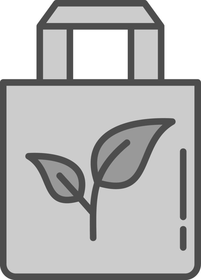 eco väska linje fylld gråskale ikon design vektor
