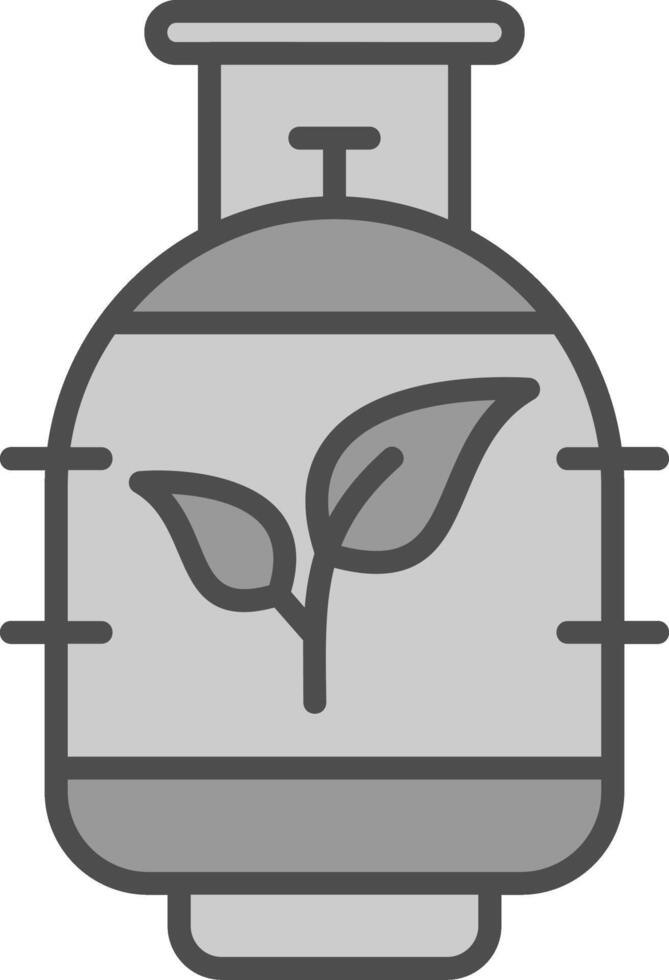 bio Gas Linie gefüllt Graustufen Symbol Design vektor