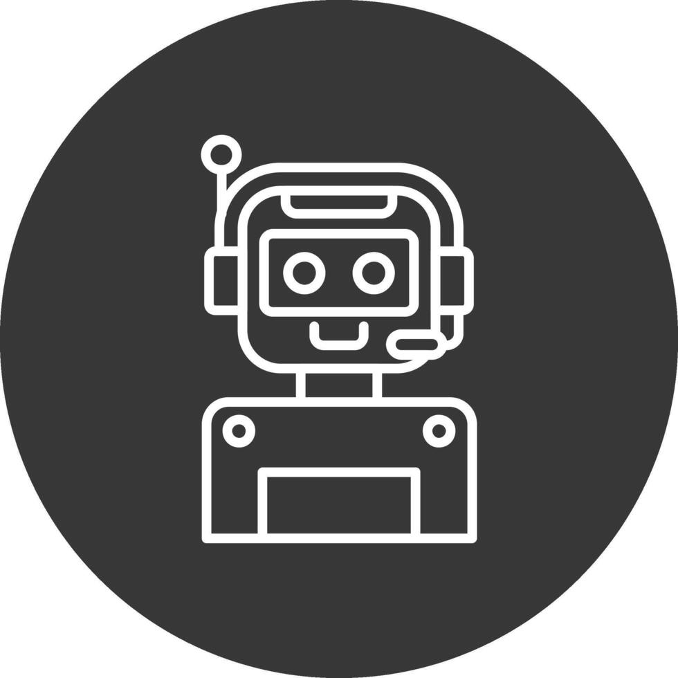 Roboter Linie invertiert Symbol Design vektor