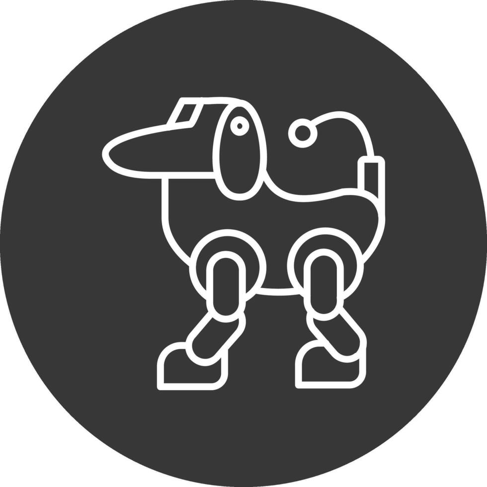 Roboter Linie invertiert Symbol Design vektor