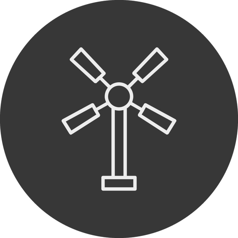 Windmühle Linie invertiert Symbol Design vektor
