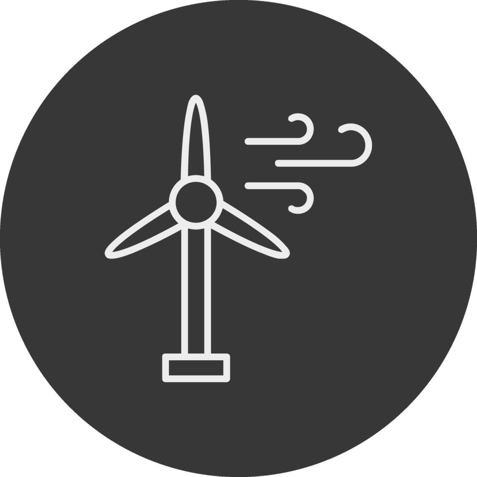 Wind Turbine Linie invertiert Symbol Design vektor