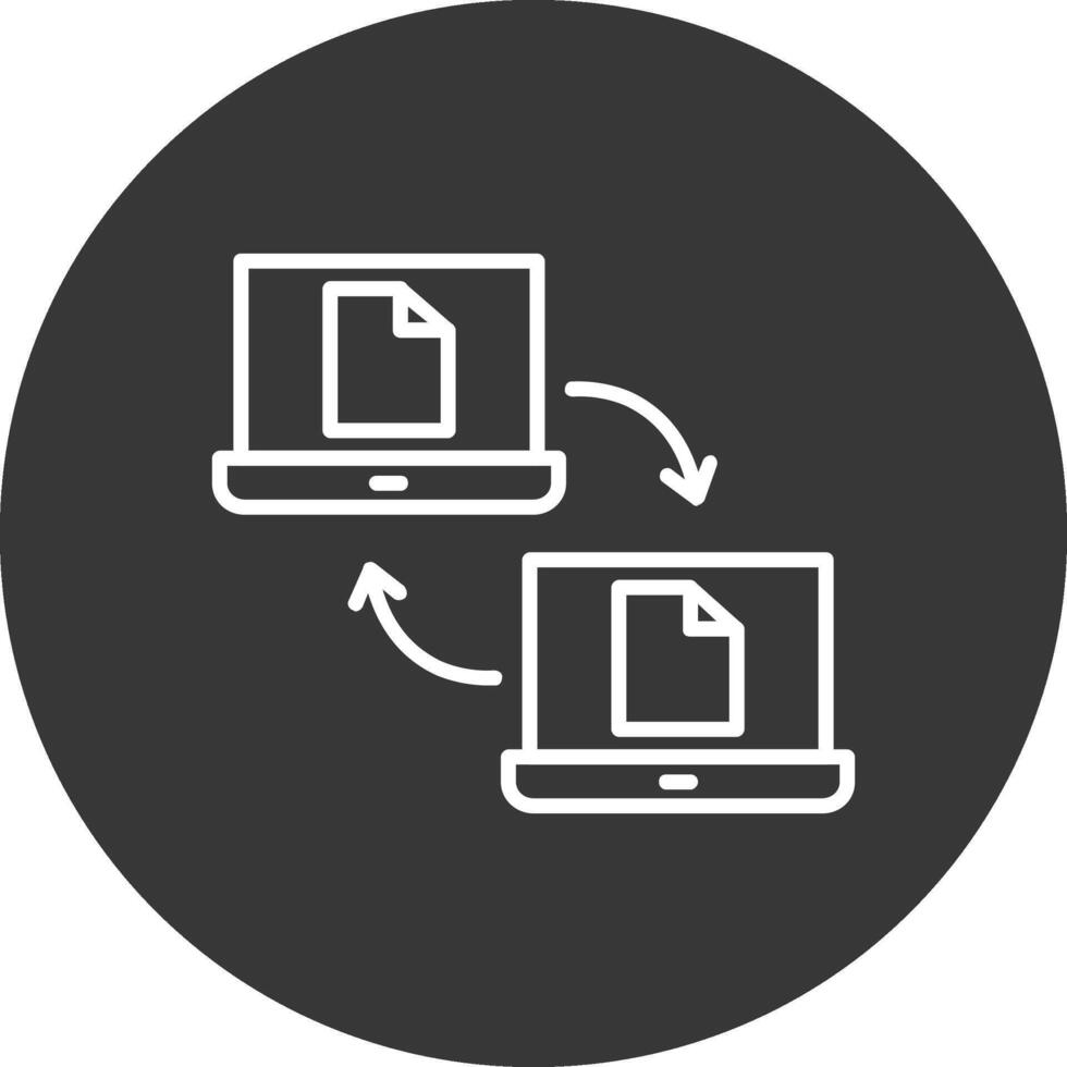 Daten Teilen Linie invertiert Symbol Design vektor